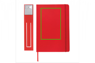 Logo trade corporate gift photo of: A5 Notebook & LED bookmark, red