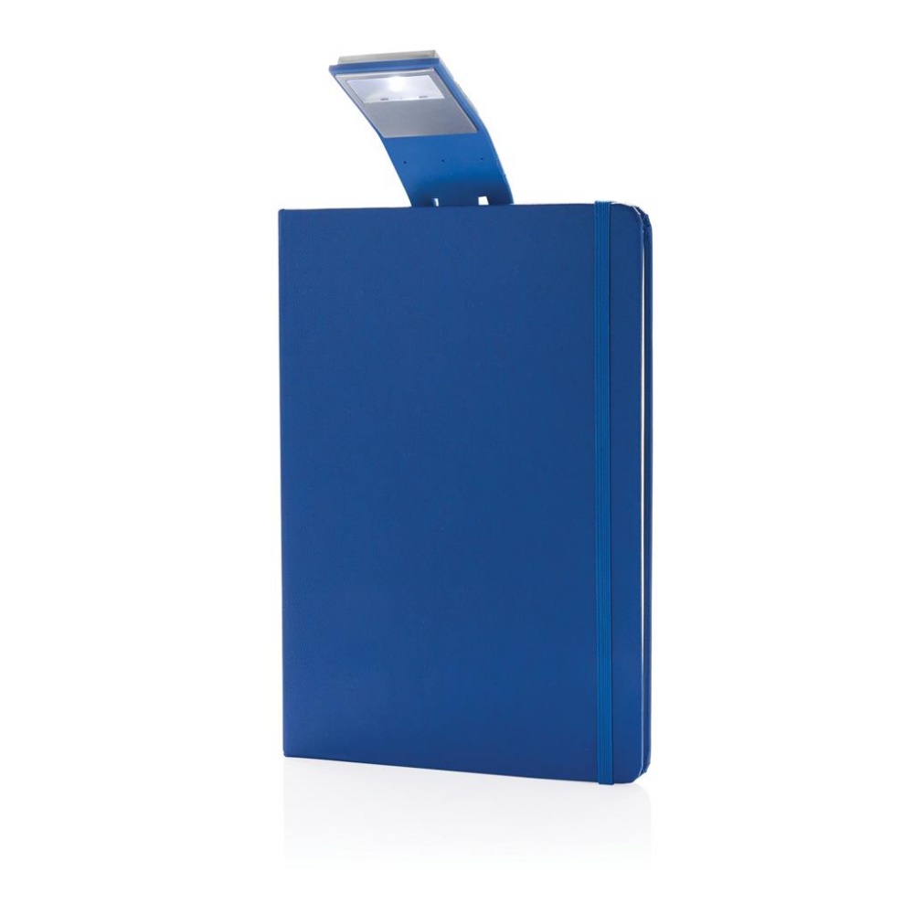 Logotrade promotional products photo of: A5 Notebook & LED bookmark, blue