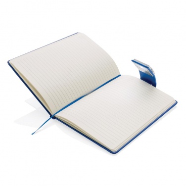 Logo trade promotional giveaways picture of: A5 Notebook & LED bookmark, blue