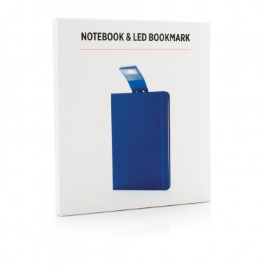 Logotrade promotional item picture of: A5 Notebook & LED bookmark, blue