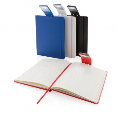 Logo trade promotional items picture of: A5 Notebook & LED bookmark, blue