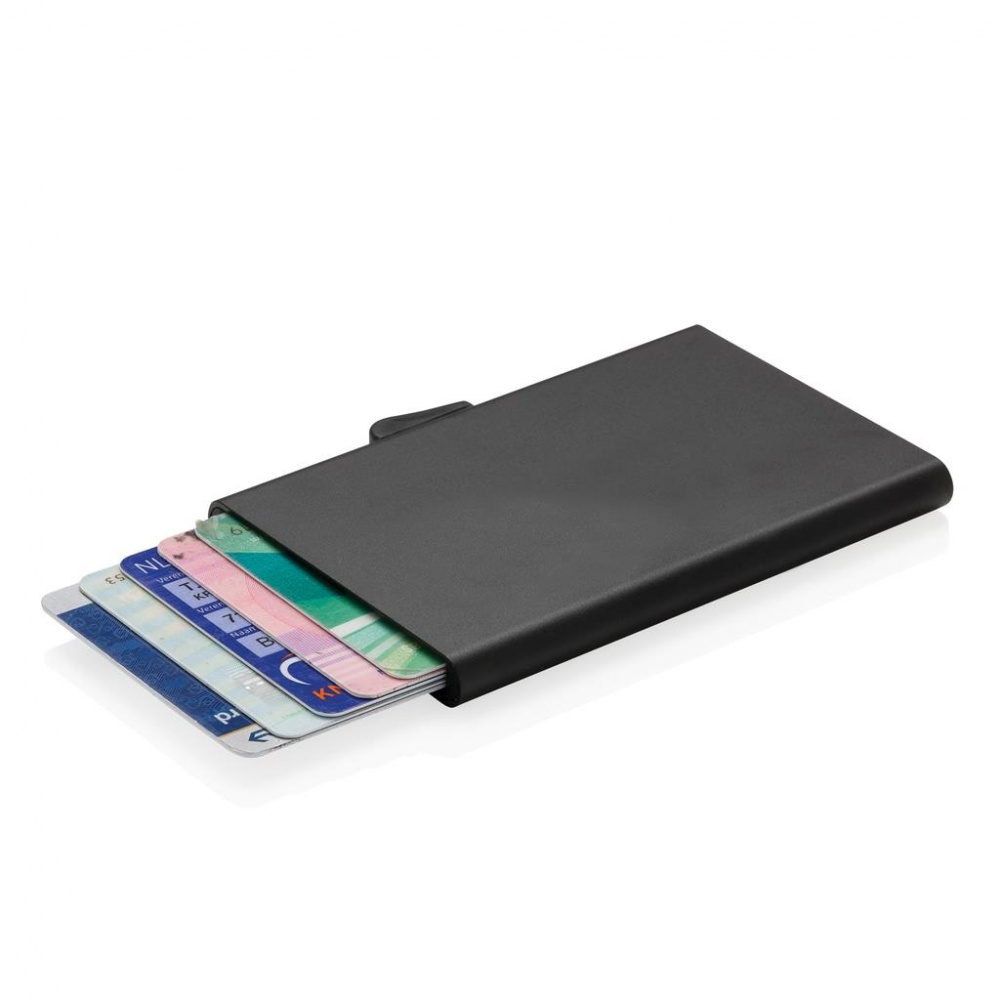 Logotrade promotional items photo of: C-Secure aluminum RFID card holder, black