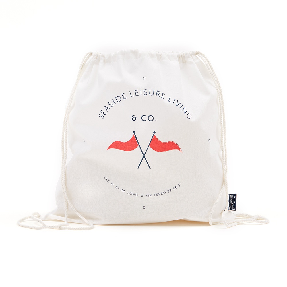 Logo trade promotional gifts picture of: Cotton bag seaside flags, white