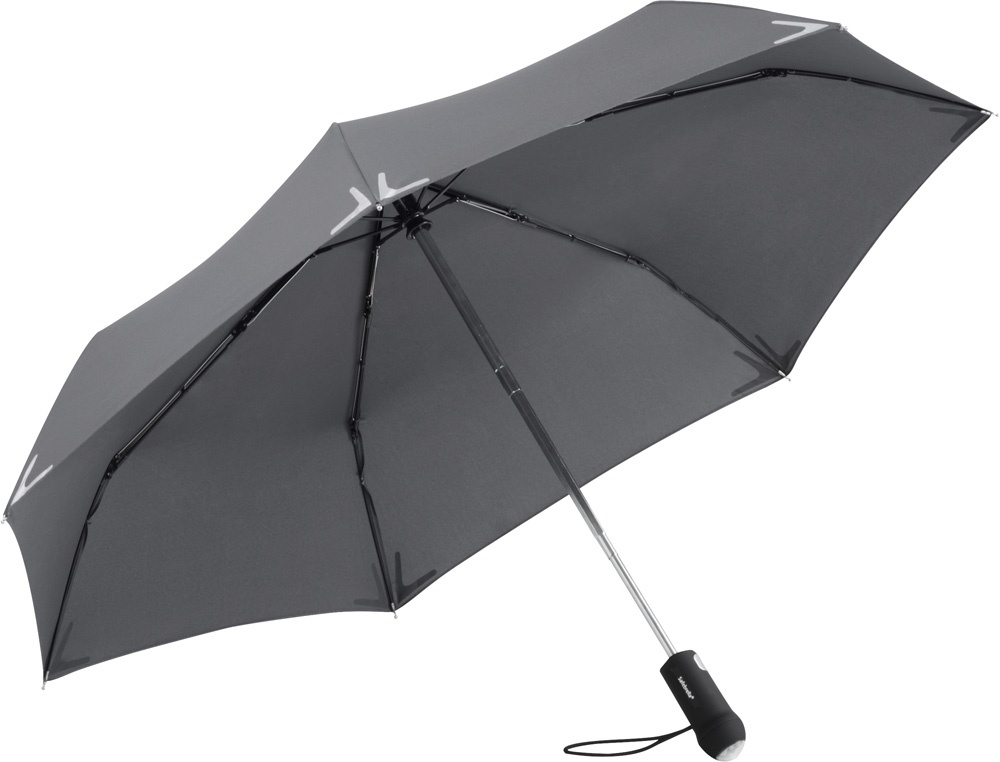 Logotrade advertising products photo of: AOC mini umbrella Safebrella® LED 5471, Grey