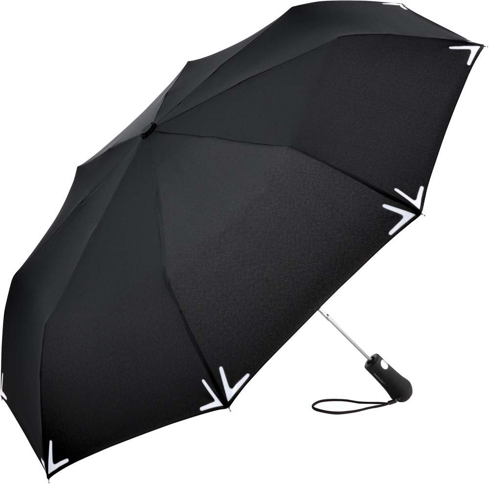 Logo trade promotional products picture of: AC mini umbrella Safebrella® LED 5571, Black