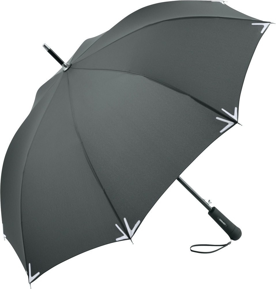 Logotrade corporate gift picture of: AC regular umbrella Safebrella® LED, grey