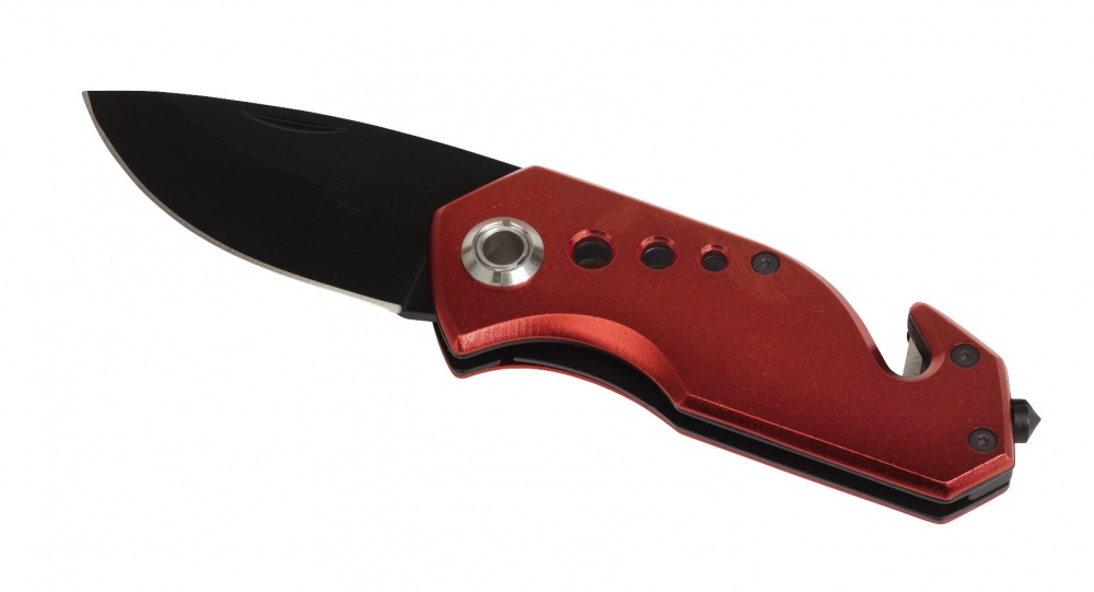 Logo trade corporate gifts picture of: Emergency knife, Distress, red