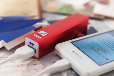 Logo trade corporate gifts image of: Powerbank, Endurance, red