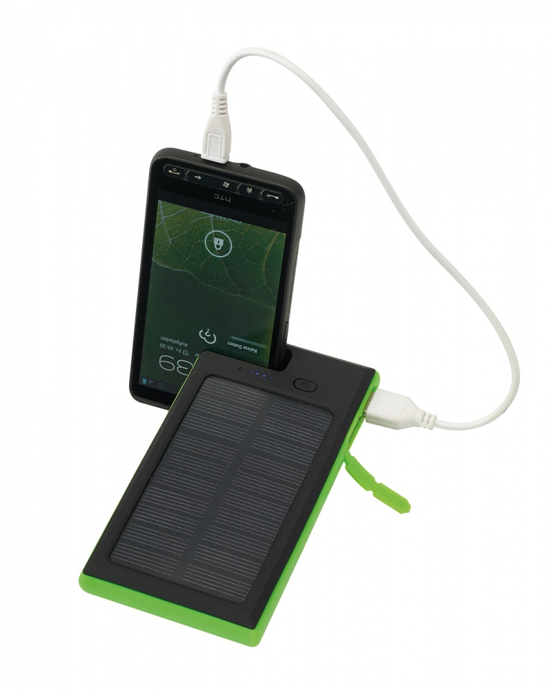 Logo trade promotional merchandise picture of: Powerbank, Helios, black-green