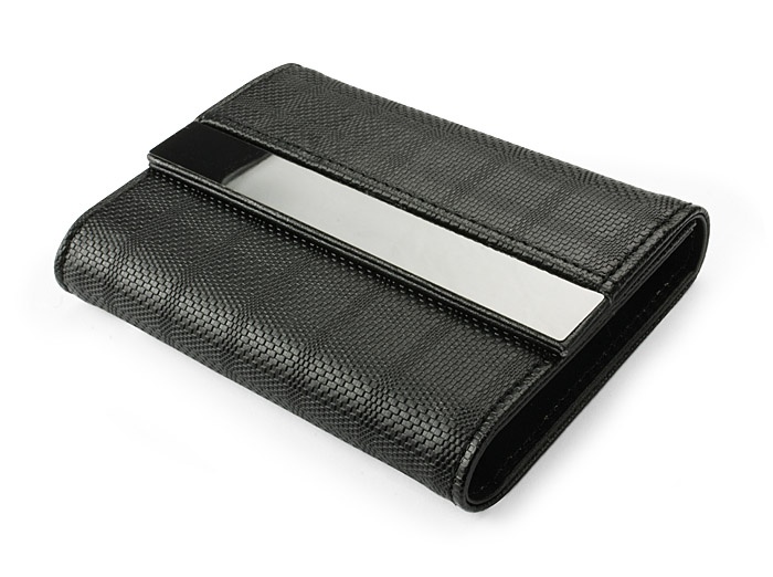 Logo trade advertising product photo of: Business card holder RILL BLACK, Black