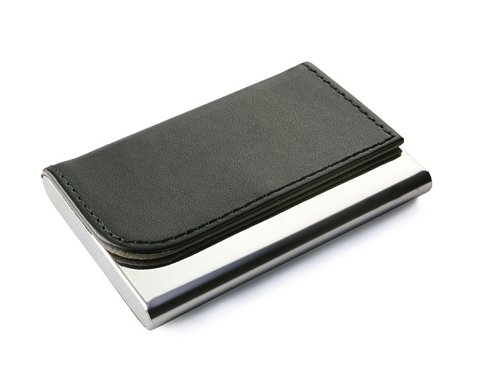 Logotrade promotional product picture of: Business card holder TIVAT, Black