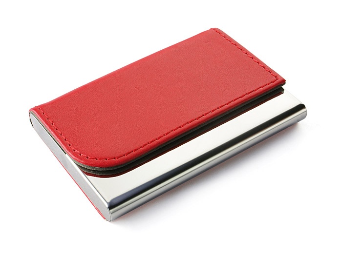 Logo trade promotional merchandise photo of: Business card holder TIVAT, Red