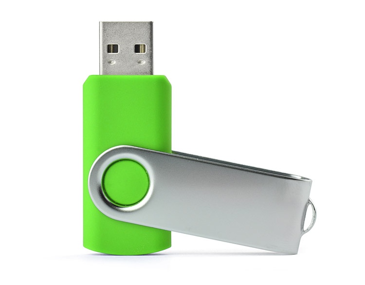 Logo trade corporate gifts picture of: USB flash drive TWISTER 8 GB, light green