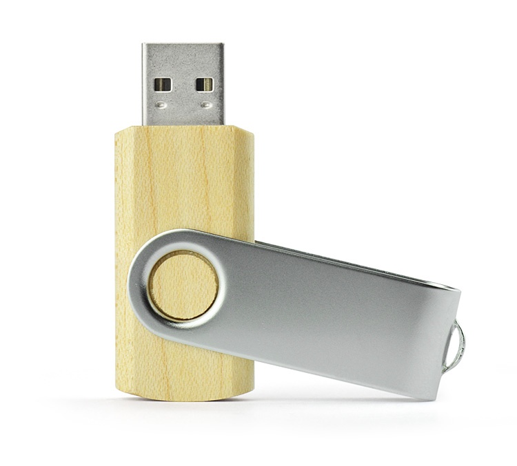 Logo trade promotional item photo of: USB flash drive TWISTER MAPLE 8 GB , brown