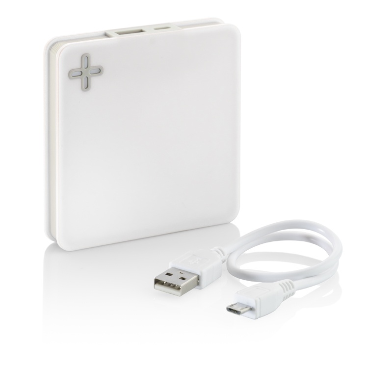 Logo trade promotional giveaways image of: Power bank MAIS 5200 mAh, White