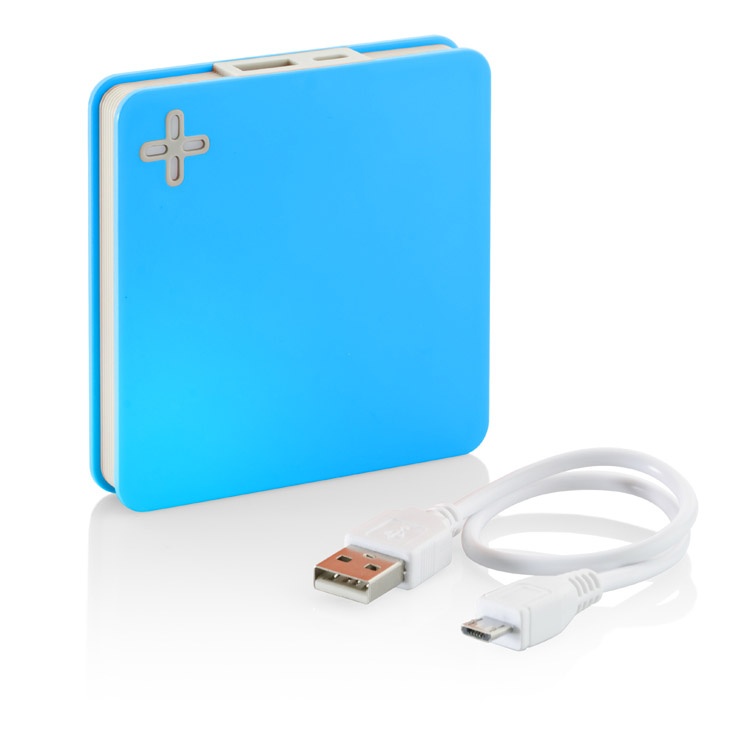 Logo trade business gifts image of: Power bank MAIS 5200 mAh, Light Blue