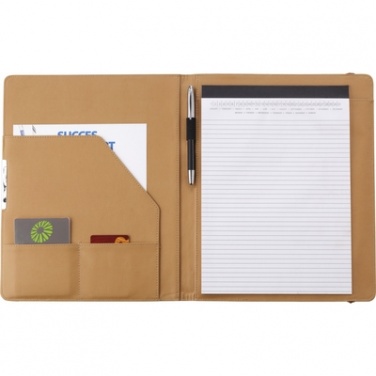 Logo trade promotional items image of: Conference folder with notebook, Beige