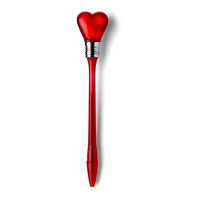 Logo trade promotional gift photo of: Ball pen "heart", Red