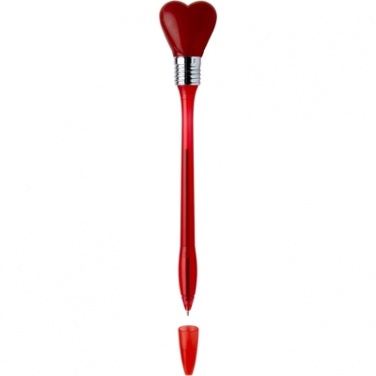 Logo trade promotional product photo of: Ball pen "heart", Red