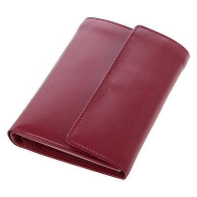 Logo trade promotional merchandise image of: Mauro Conti leather wallet for women, red