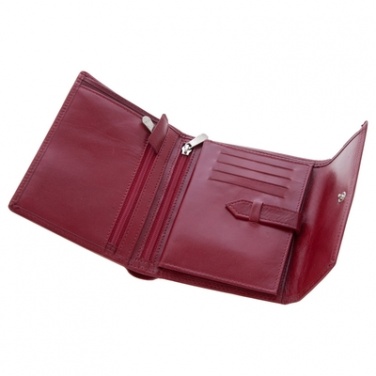 Logo trade promotional merchandise image of: Mauro Conti leather wallet for women, red