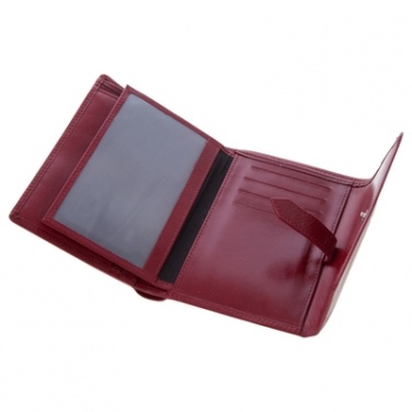 Logo trade promotional giveaways image of: Mauro Conti leather wallet for women, red