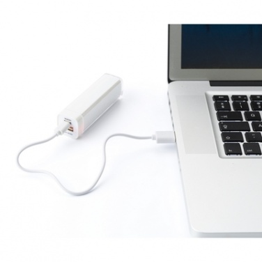 Logo trade corporate gifts image of: Power bank 2200 mAh, White