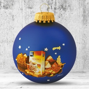 Logotrade corporate gift picture of: Christmas ball with 4-5 color logo 8 cm