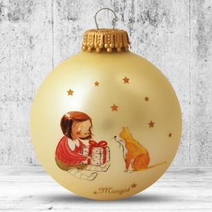 Logo trade promotional giveaway photo of: Christmas ball with 4-5 color logo 8 cm