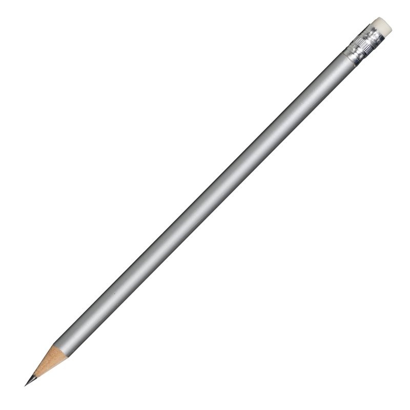 Logo trade promotional merchandise picture of: Wooden pencil, silver