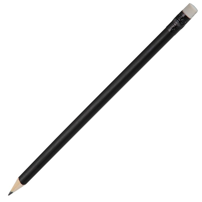 Logo trade promotional products image of: Wooden pencil, white/black