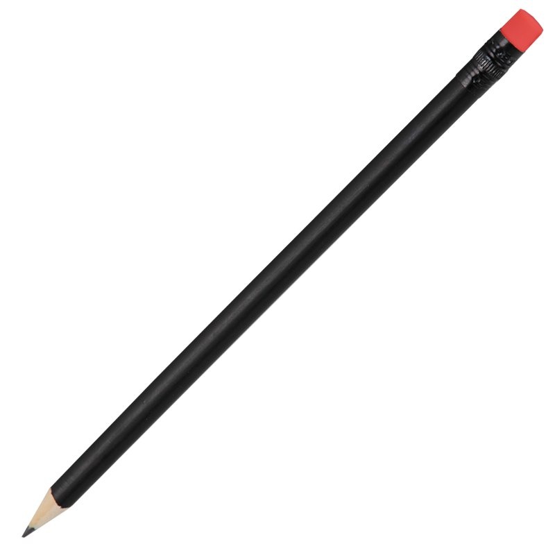 Logo trade promotional merchandise picture of: Wooden pencil, red/black