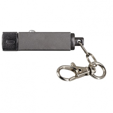 Logo trade promotional items image of: Muscle LED torch keyring, graphite