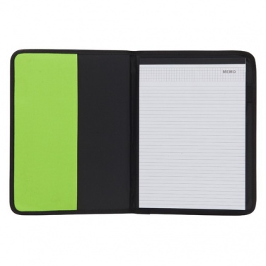 Logo trade promotional gifts image of: Ortona A4 folder, green/black