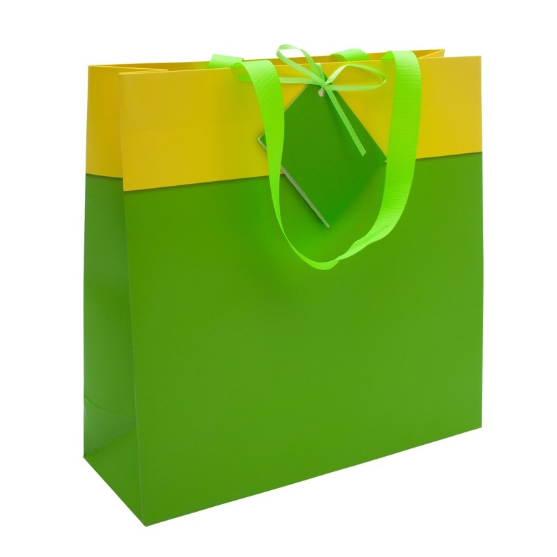 Logo trade promotional merchandise image of: Gift bag, green/yellow