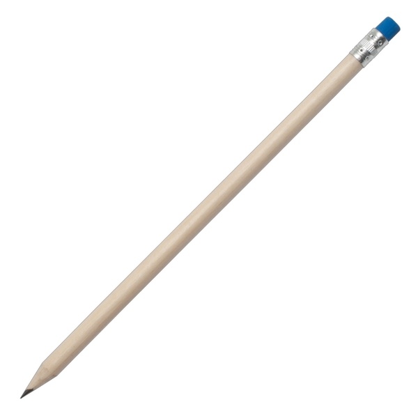 Logo trade promotional products image of: Wooden pencil, blue/ecru