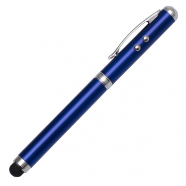 Logo trade promotional products image of: Supreme ballpen with laser pointer - 4 in 1, blue