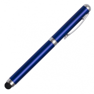 Logo trade promotional giveaways image of: Supreme ballpen with laser pointer - 4 in 1, blue