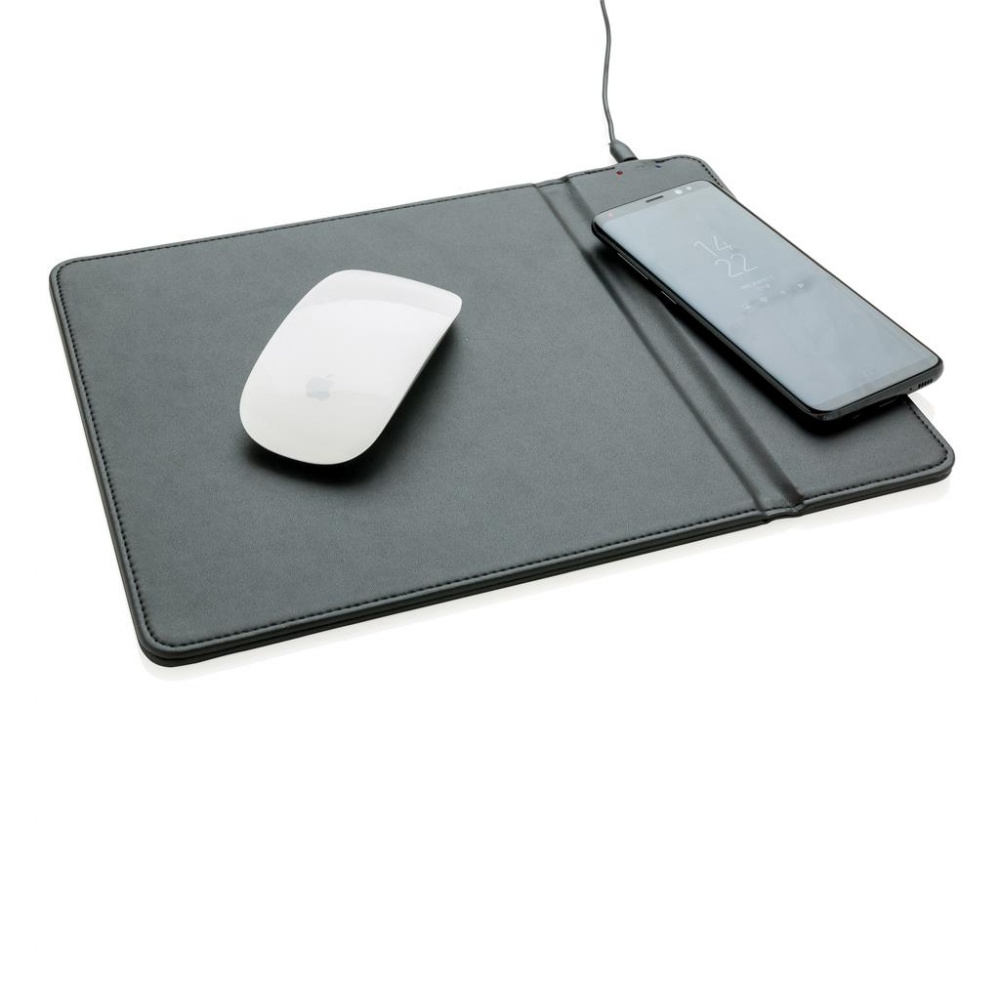 Logotrade promotional item picture of: Mousepad with 5W wireless charging, black