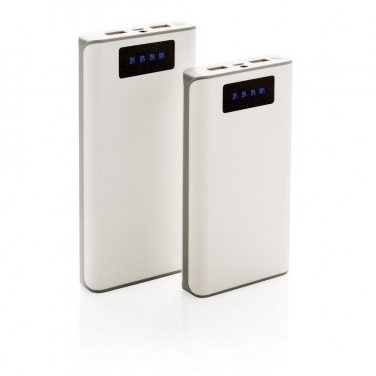 Logotrade promotional giveaway image of: 10.000 mAh powerbank with display, white