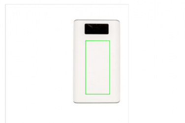 Logo trade corporate gifts image of: 10.000 mAh powerbank with display, white