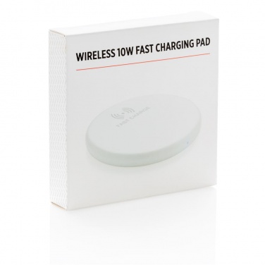 Logo trade promotional giveaways picture of: Wireless 10W fast charging pad, white