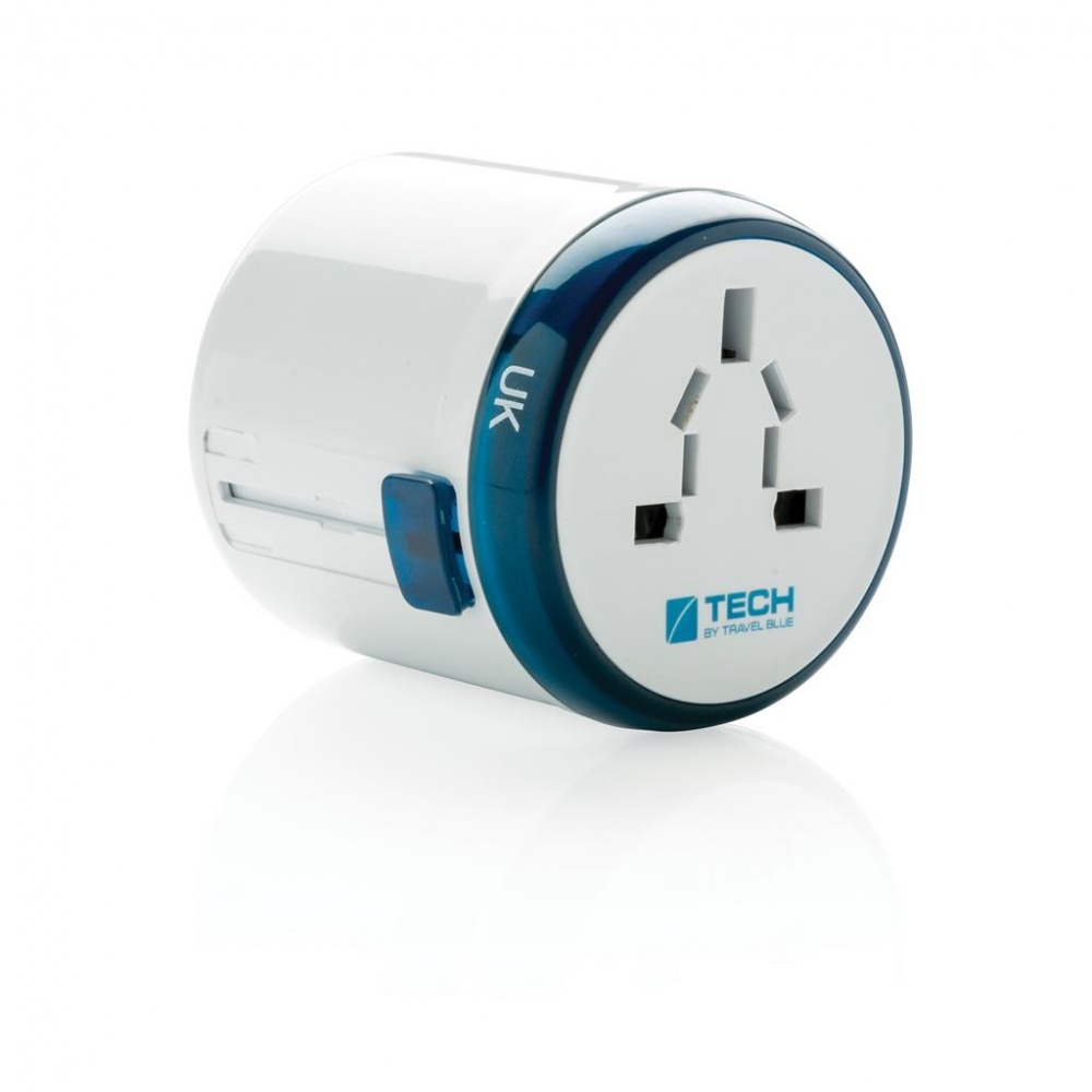 Logo trade promotional giveaways picture of: Travel Blue world travel adapter, white