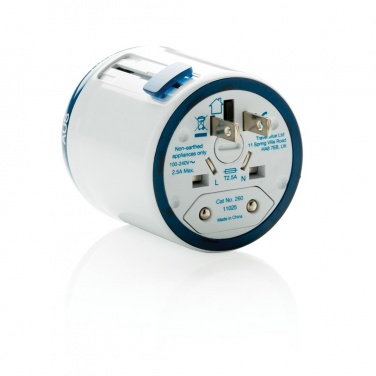 Logotrade promotional giveaway image of: Travel Blue world travel adapter, white