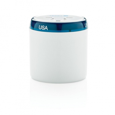 Logo trade promotional giveaways image of: Travel Blue world travel adapter, white