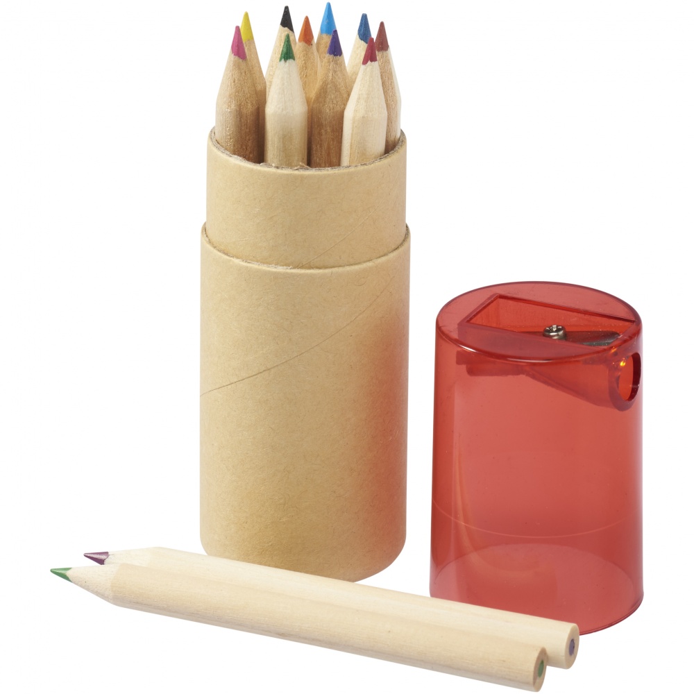 Logo trade promotional merchandise image of: Pencil set, 12-piece, red