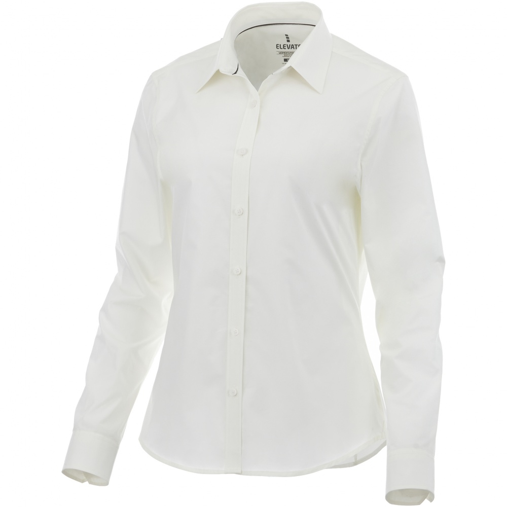 Logo trade promotional products image of: Hamell long sleeve ladies shirt, white