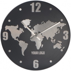 Aluminium wall clock, grey/black