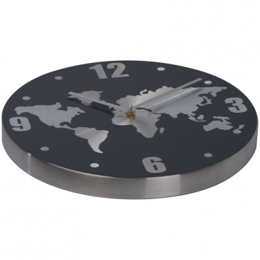 Logo trade advertising products picture of: Aluminium wall clock, grey/black