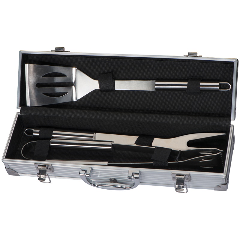 Logo trade promotional gifts image of: Grill set in case, grey